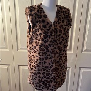 14th & Union Brown and Black Faux Fur Vest